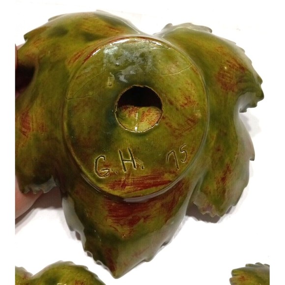 4 Fall Leaves Nesting Serve Dishes Vintage Hand Painted Glazed 1975 - Picture 7 of 8